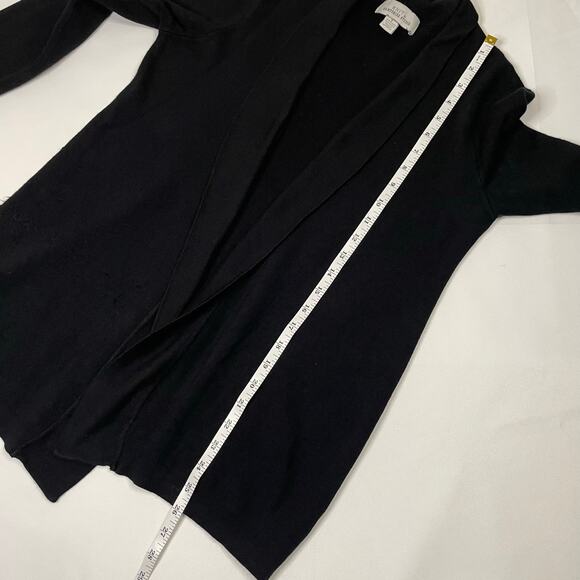 Knit by Hampshire Studio Black Cardigan Sweater Open Front Long Sleeve Sz Small - Picture 6 of 7